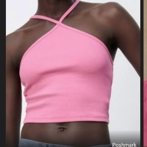 Zara pink criss cross top size small
